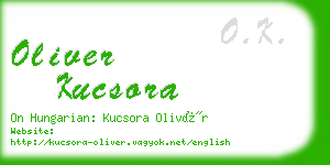 oliver kucsora business card